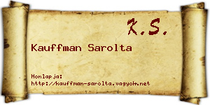 Kauffman Sarolta névjegykártya